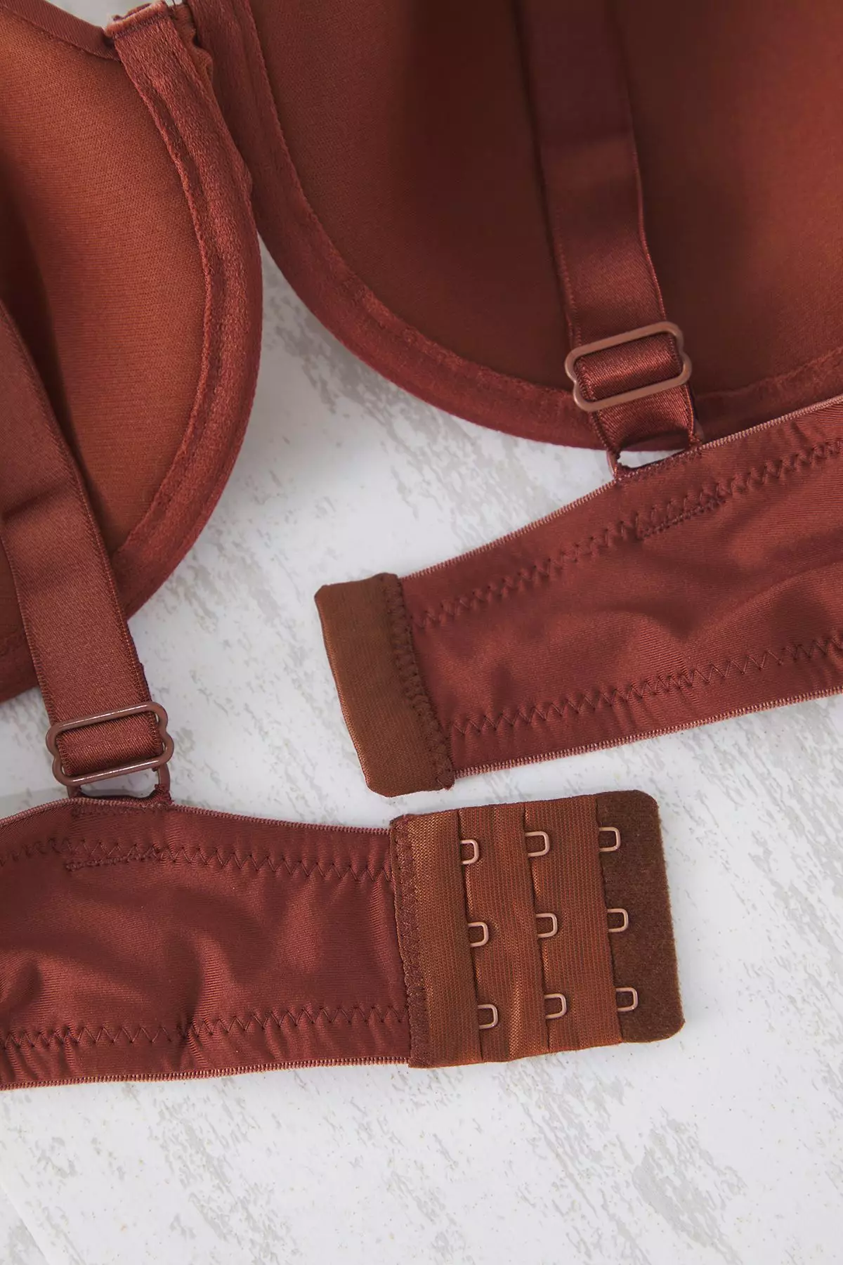 Brown Fixed Cover Adjustable Thick Straps Plus Size Bra