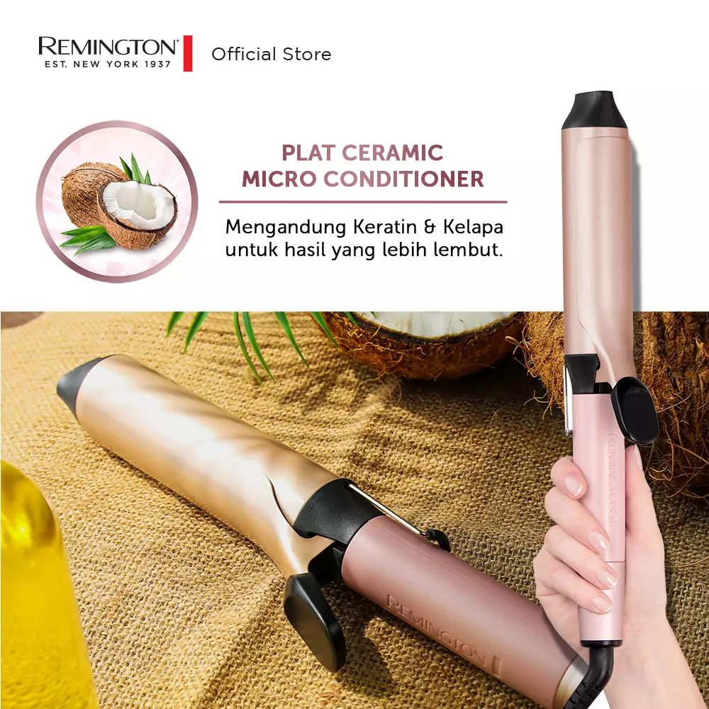 Remington Pengeriting Rambut Coconut Smooth Curling Tong CI5901