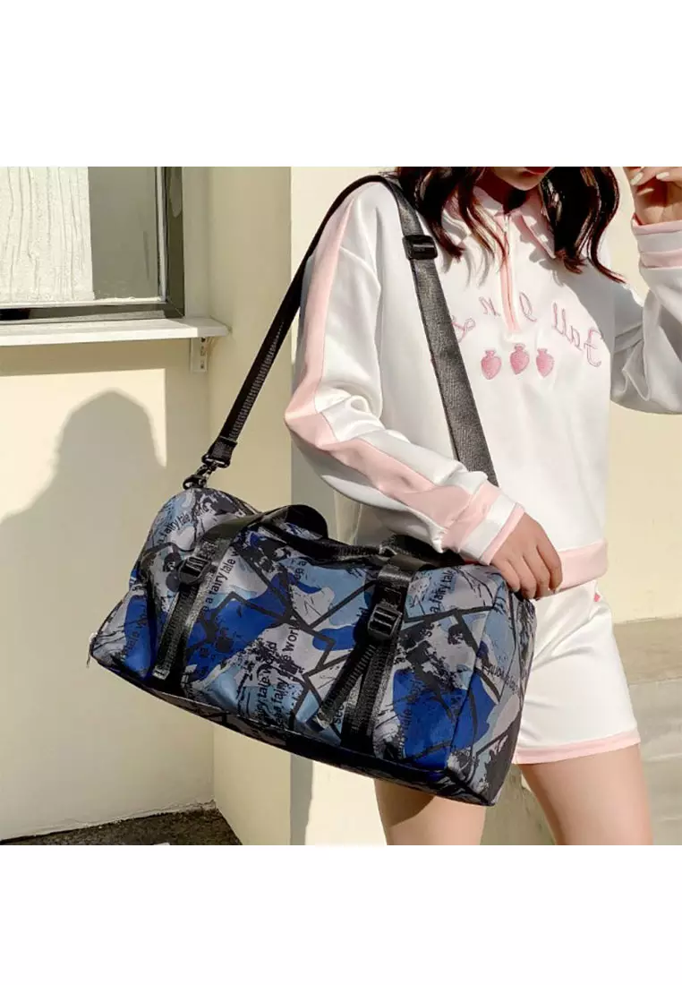 Oxford Duffel Bag With Shoe Compartment 50x24x22cm – Navy Blue