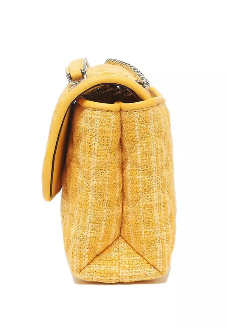 Natalia Tweed Small Flap Crossbody - Mango