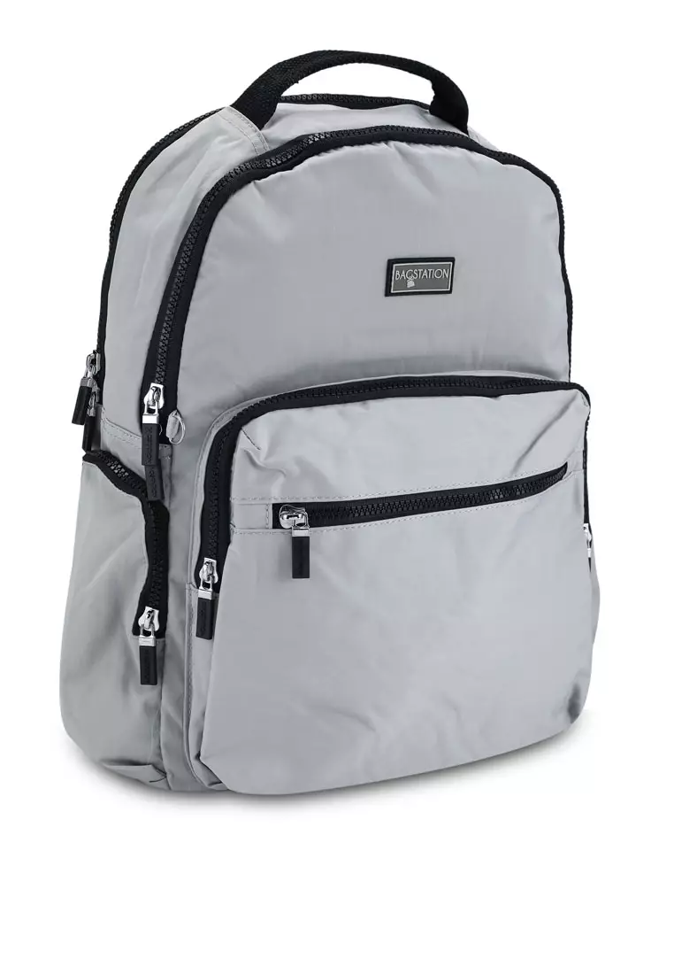 Buy BAGSTATION Contrast Zip Nylon Large Backpack 2024 Online | ZALORA ...