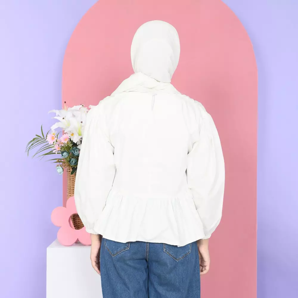 Liora Rubber Blouse - Broken White M19620 R21S4