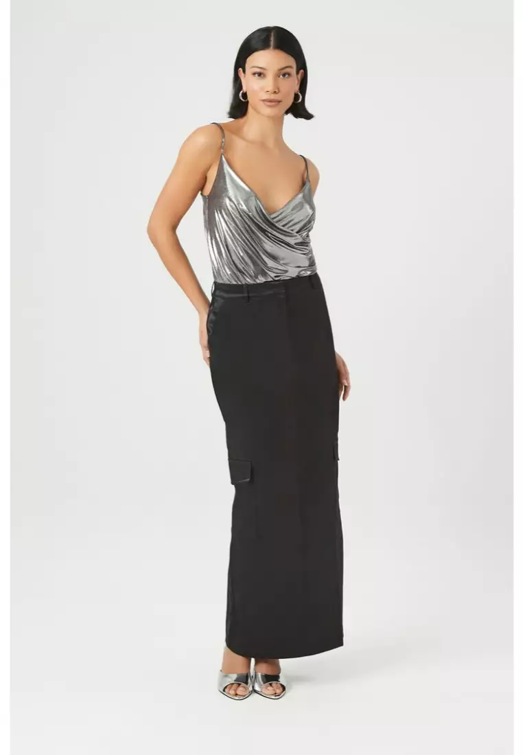 Satin utility skirt cheap