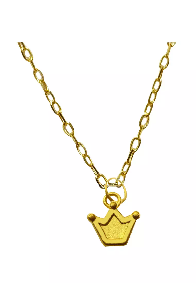 Gold crown necklace outlet