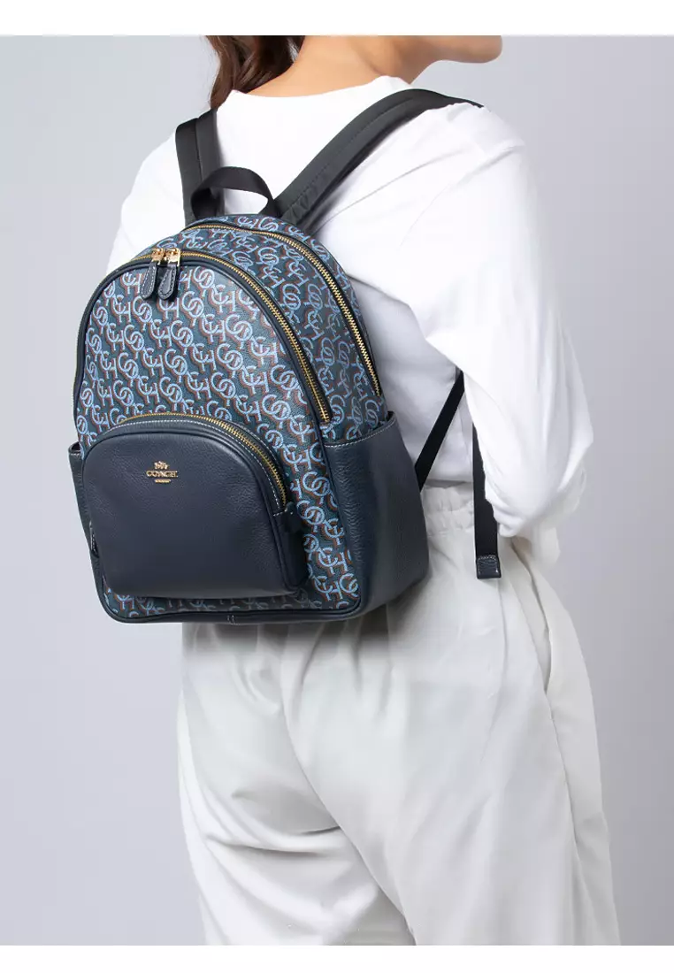 Coach shop navy backpack