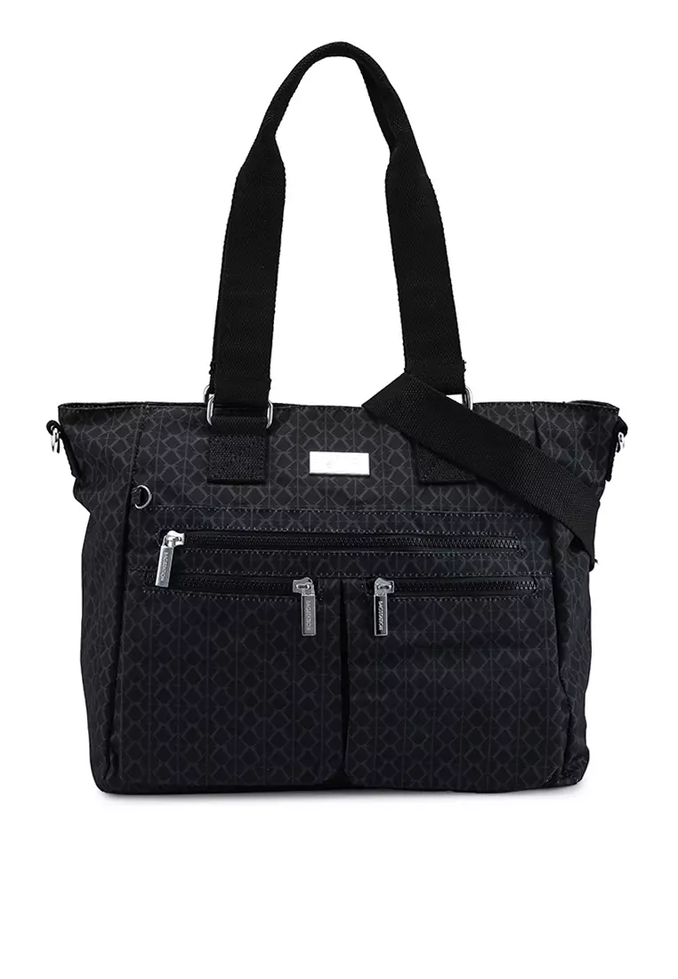 Printed Nylon Convertible Tote Bag