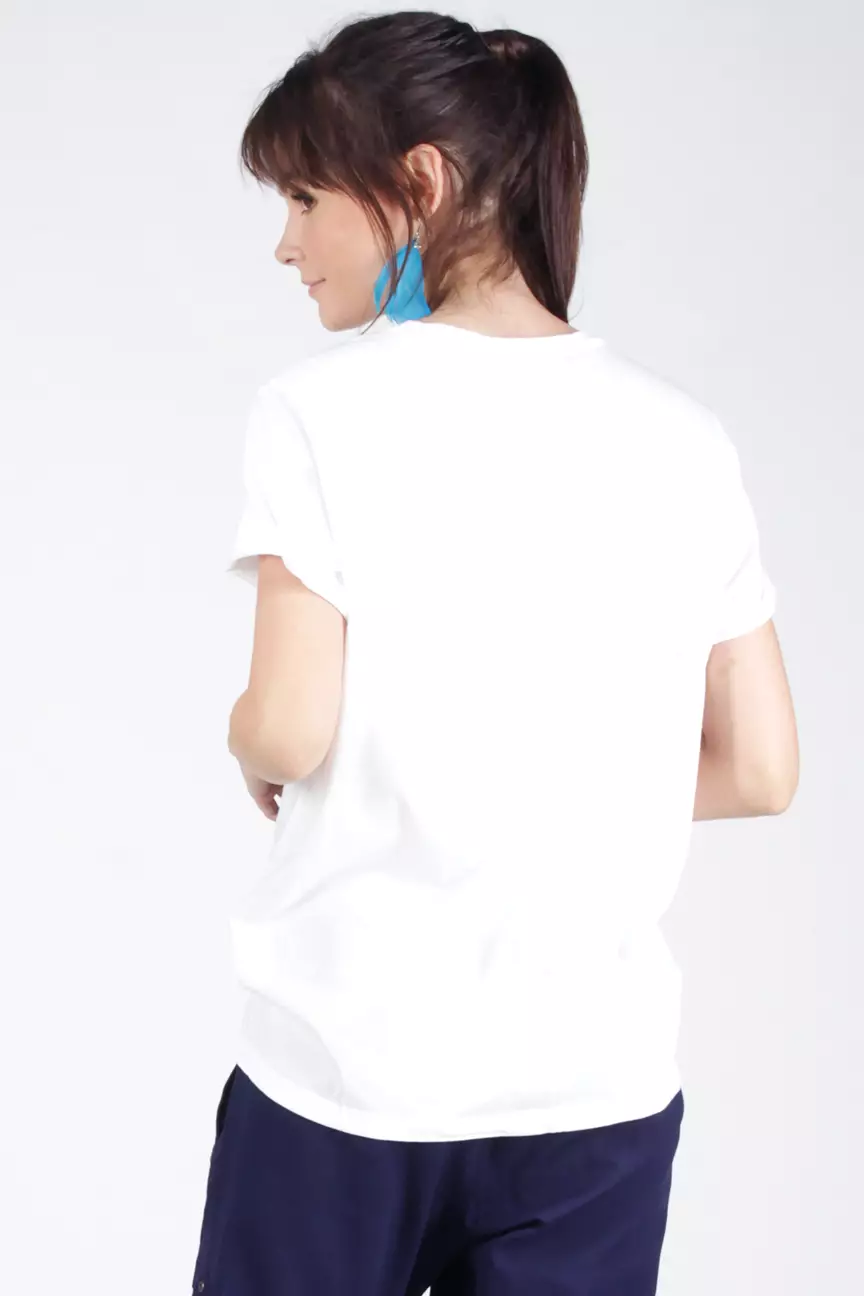 Kaos Wanita White Let Offwhite