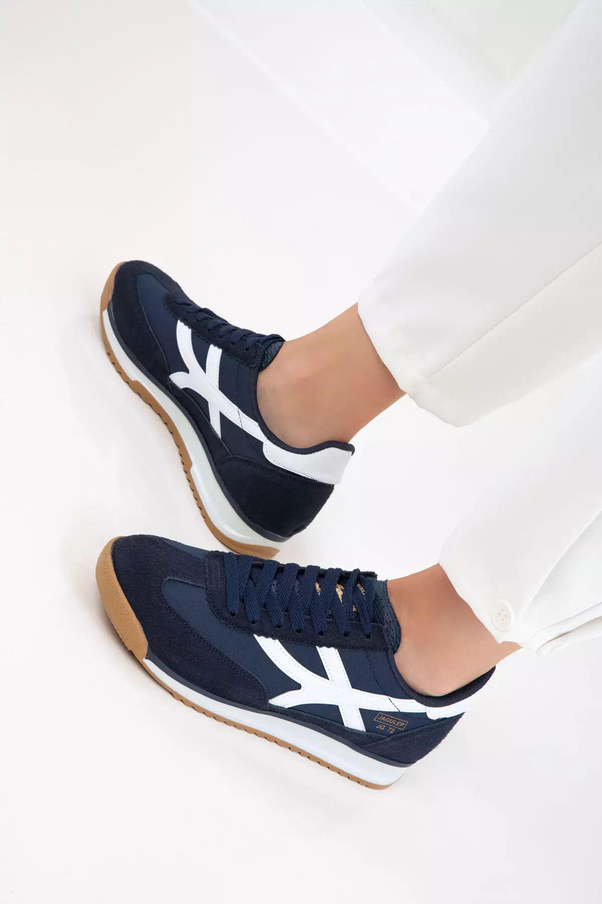 Navy Blue-White Women's Sneaker 20761