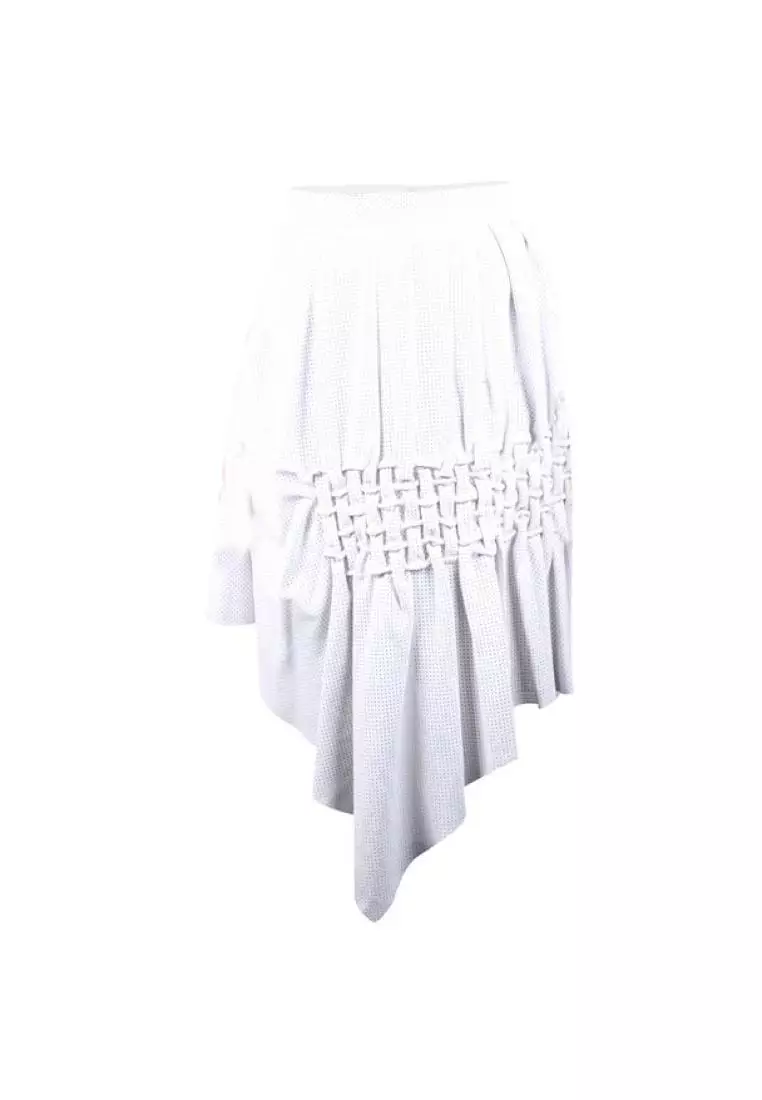 Designer white leather skirt discount
