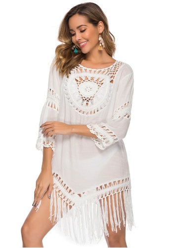 LYCKA white LTH4125-European Style Beach Casual Outer Dress-White C5FF0US7127F18GS_1