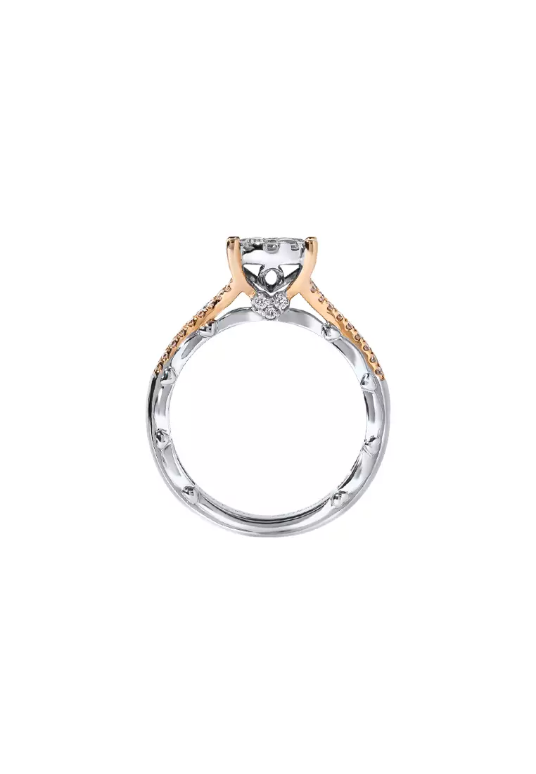TOMEI Blooms Of Fortune Diamond Ring, White+Rose Gold 750