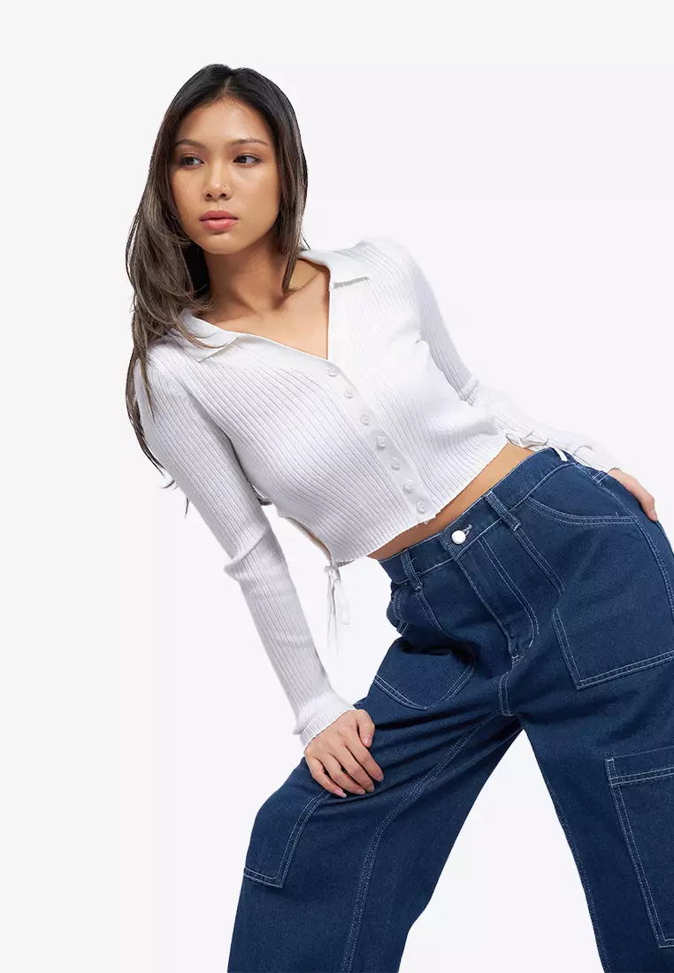 Long Sleeve Crop Knit Top