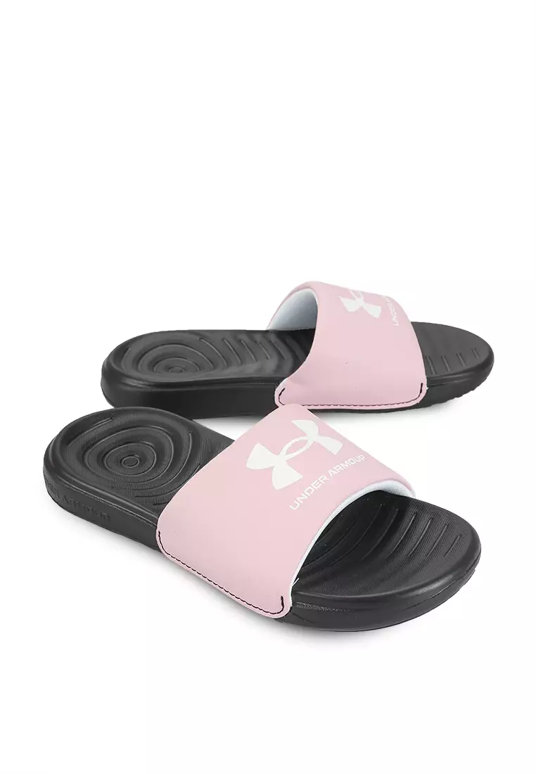 Under armour pink flip 2024 flops