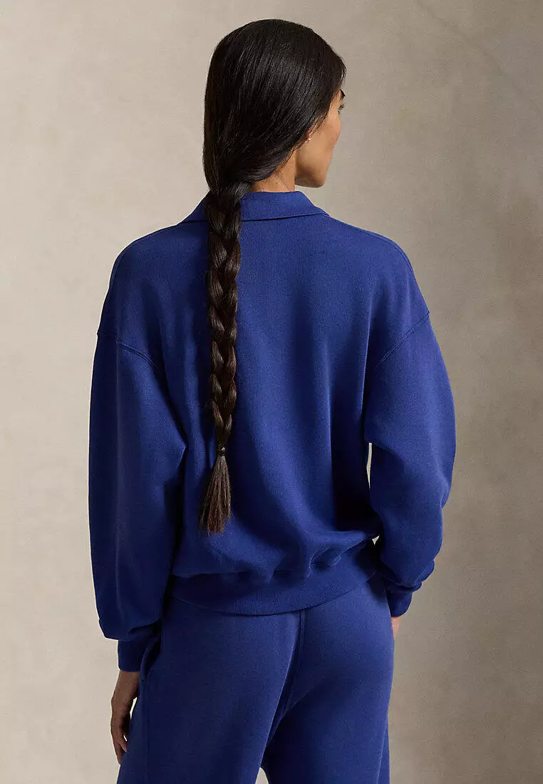 Polo-Collar Fleece Pullover