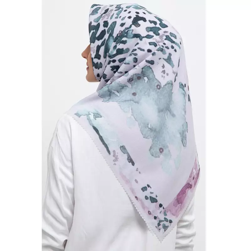 Abstract Digital Printed Scarf In Pink