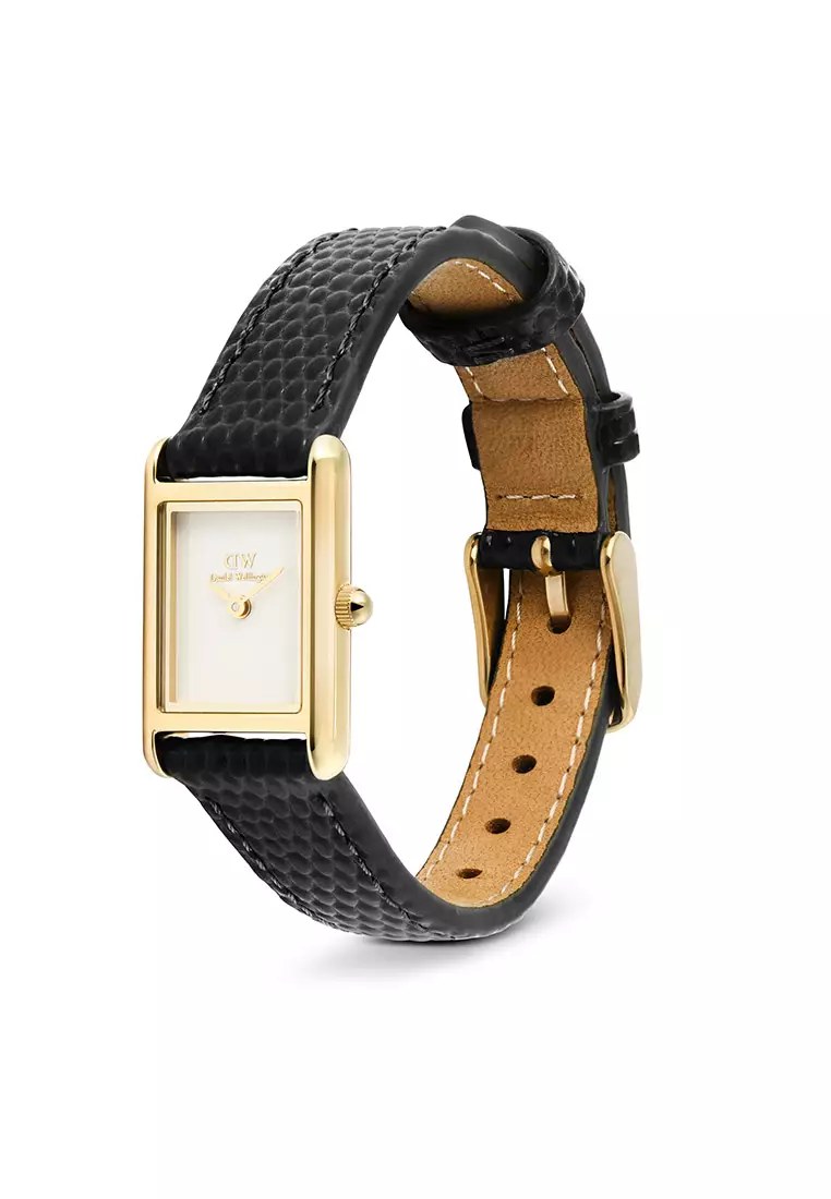 Bound Mini Black Lizard White Gold - Women Watch Stainless Steel Leather Strap watch DW Official Authentic Original jam tanggan perempuan DW jam tangan
