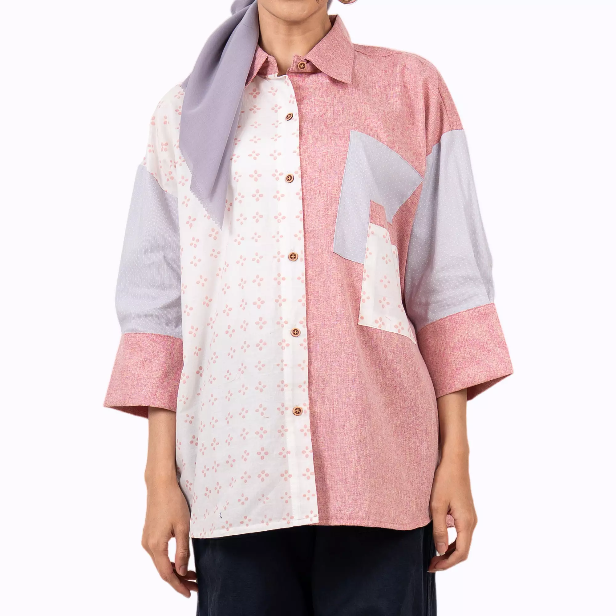 Kemeja Batik Wanita - Atasan Batik - Bhatara Batik Emira - Baju Batik Modern Lengan Panjang