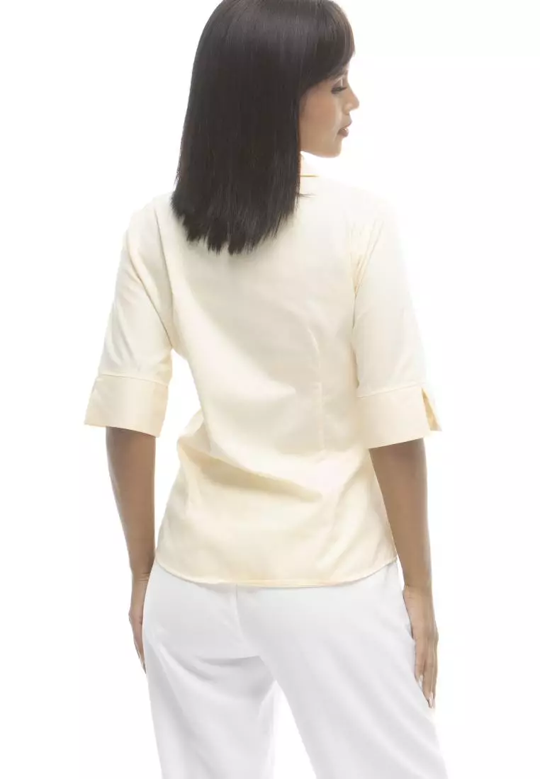 Divina Pinstripe 3/4 Sleeve Office Blouse