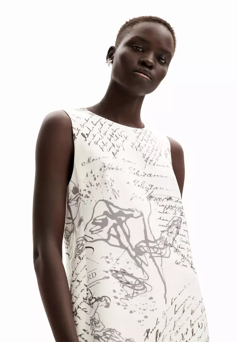 Desigual Woman Letter Print Midi Dress