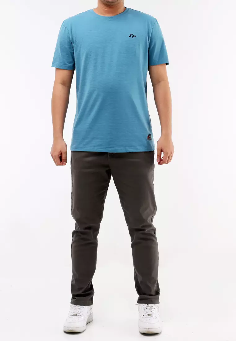 Round Neck Streaky Short Sleeves