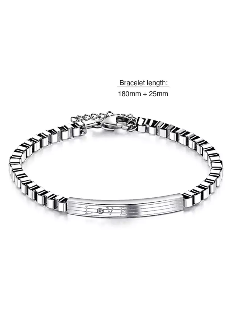 Love Box Chain Bracelet White Gold