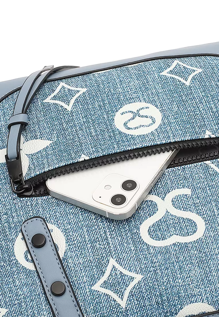 Women's Monogram Tote Bag / Shoulder Bag / Sling Bag / Crossbody Bag (側孭袋 / 單肩包 / 斜孭袋) - 藍色