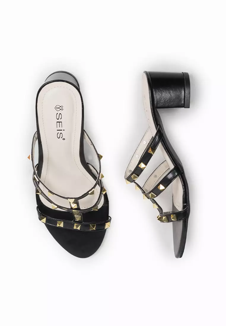 SEIS Yola Sandal Heels Wanita Hak 5 cm - BLACK
