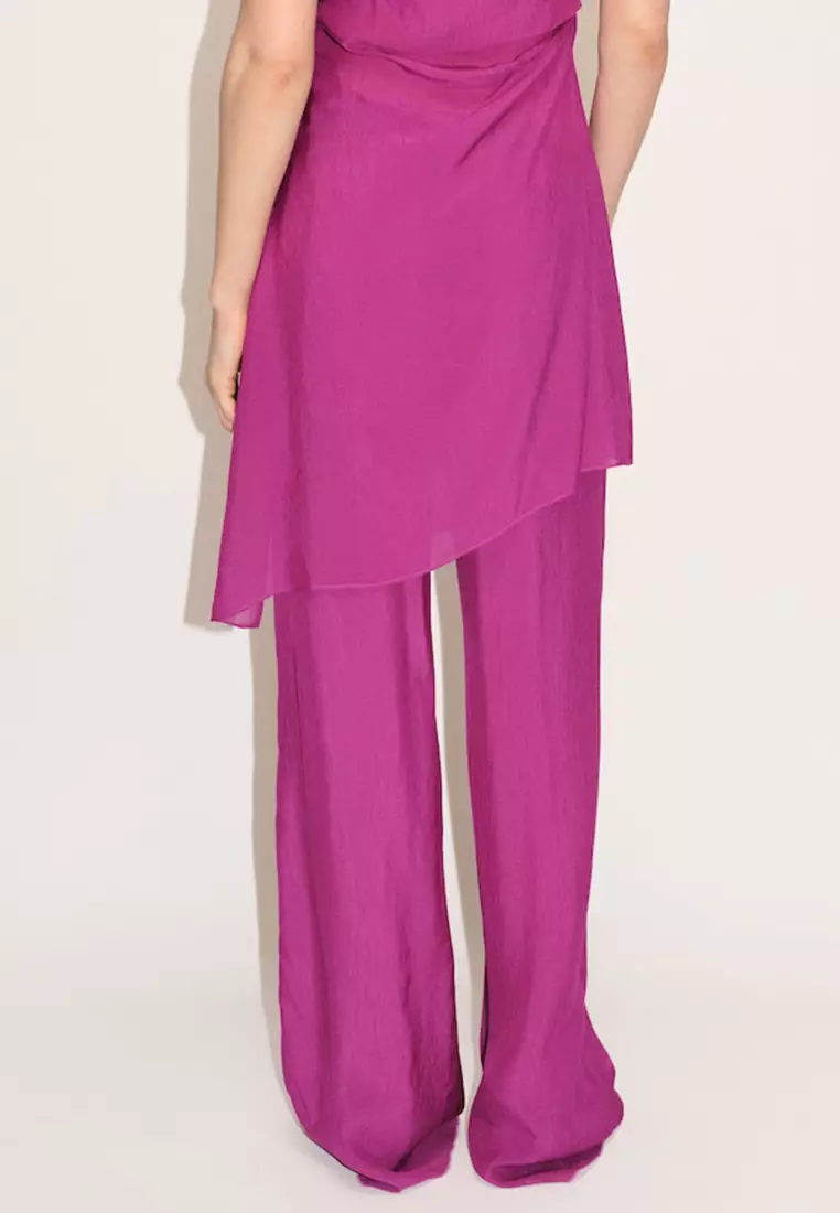 Satin Straight-Fit Trousers