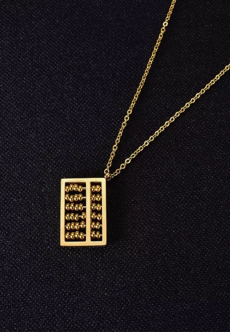 CELOVIS - Fortune Abacus Pendant Necklace in Gold