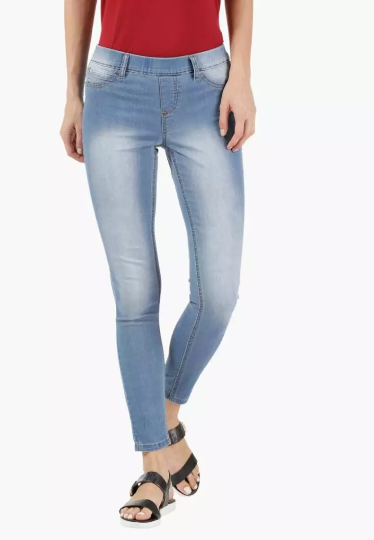 Buy Max Fashion Max Fashions Skinny Mid-Rise Jeggings with Elastic  Waistband Online