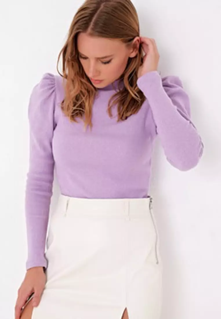 Mock Neck Plain Top