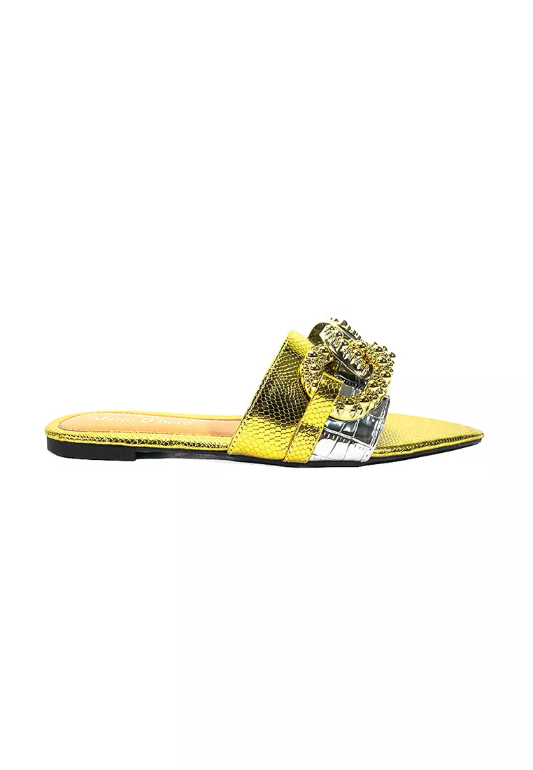 Discount on Mario D' boro Runway  shoes - SKU: Women's Flats Sandals LX 27335 Gold C54
