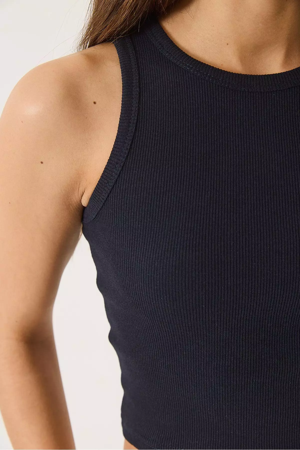 Women's Ribbed Halter Neck Camisole Basic Crop Top Tank Top 60602045