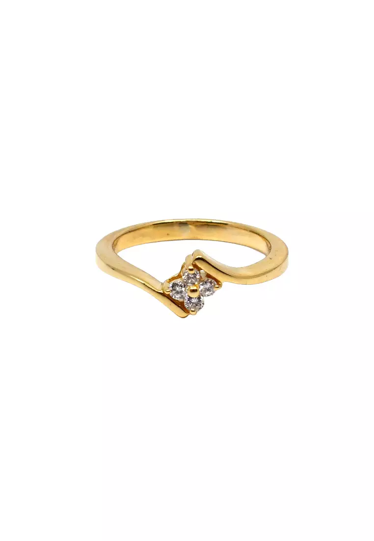 18K Yellow Gold Lady Ring with Diamonds