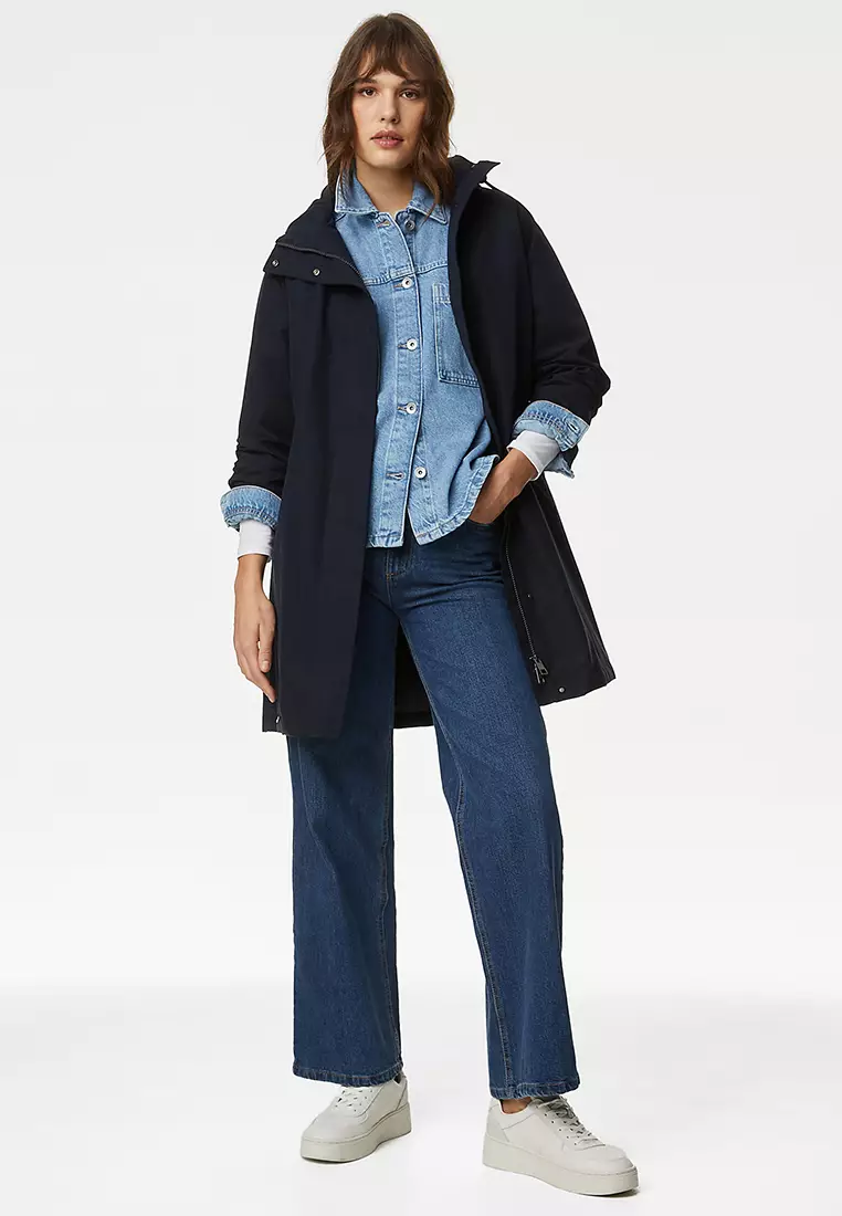 Pure Cotton Denim Relaxed Shacket