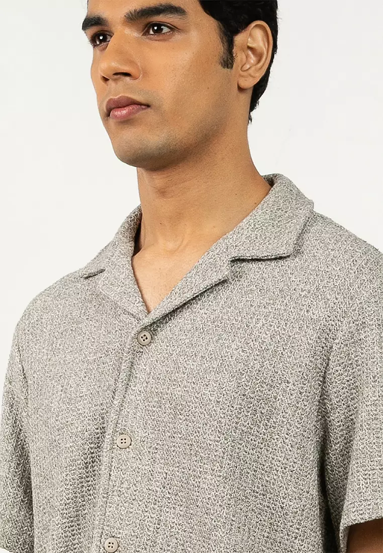 Tuck Stitch Relaxed Camp Shirt - Calvin Klein Jeans