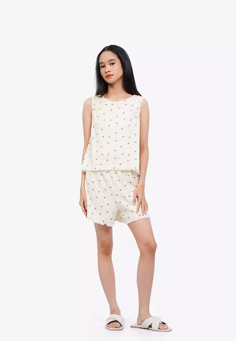 Jual COLORBOX Printed Rib Sleeveless Pajama Set Original 2025 | ZALORA ...