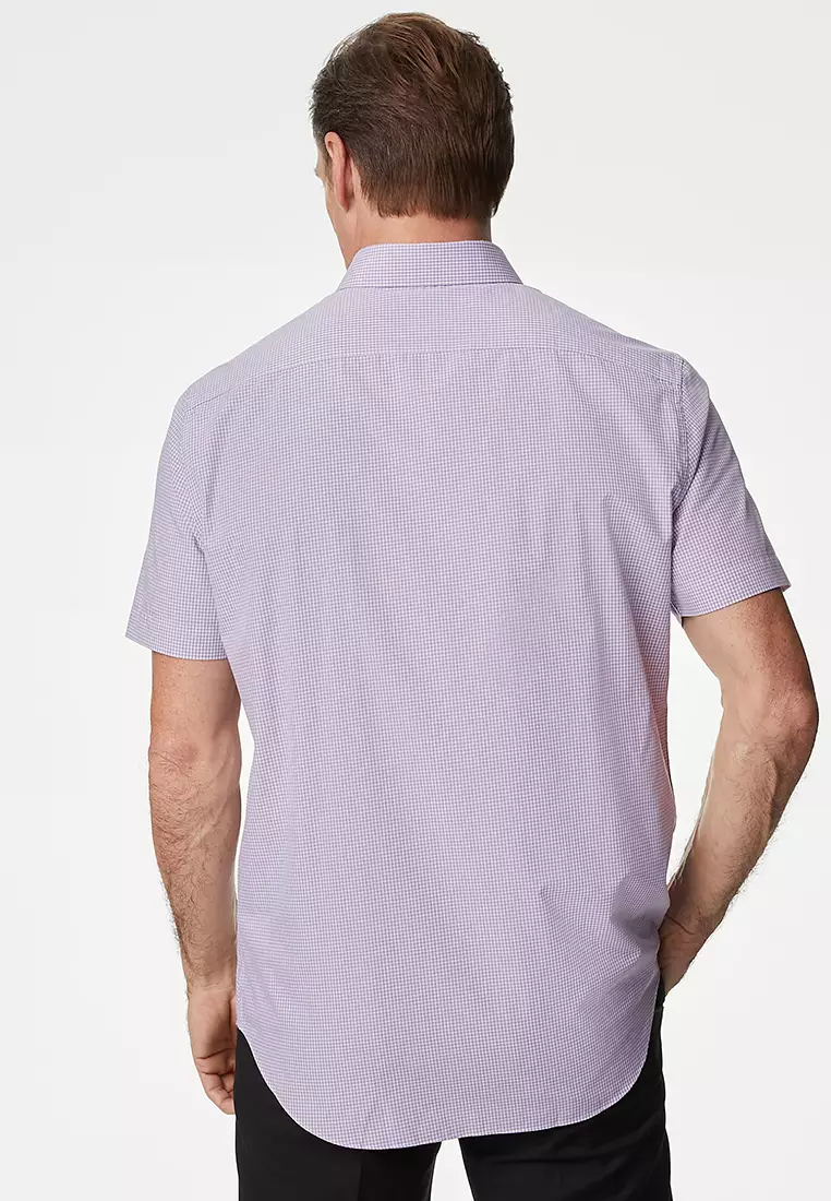 2pk Regular Fit Easy Iron Checked Short Sleeve Shirts