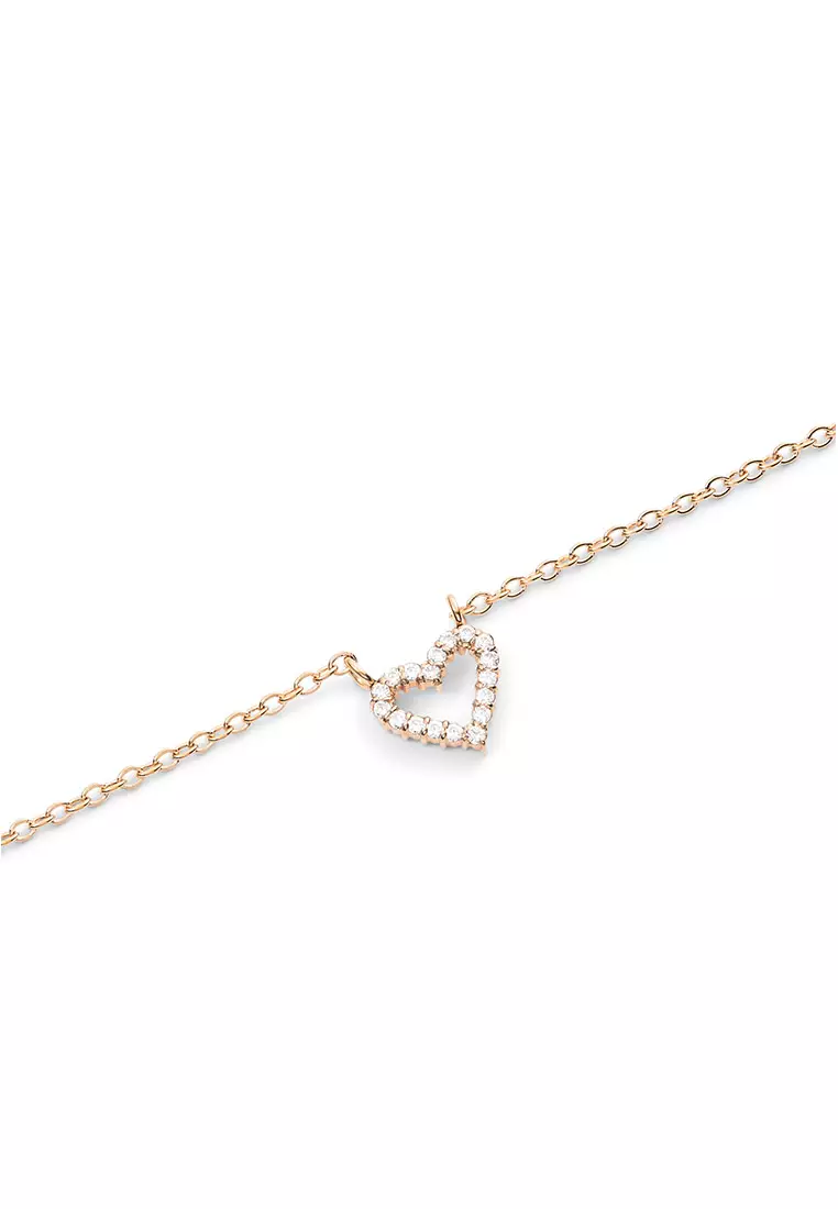 Mirelle Heart Necklace Rose Gold Unisex Necklace for women and men stainless steel crystal Necklace DW Official Authentic Original