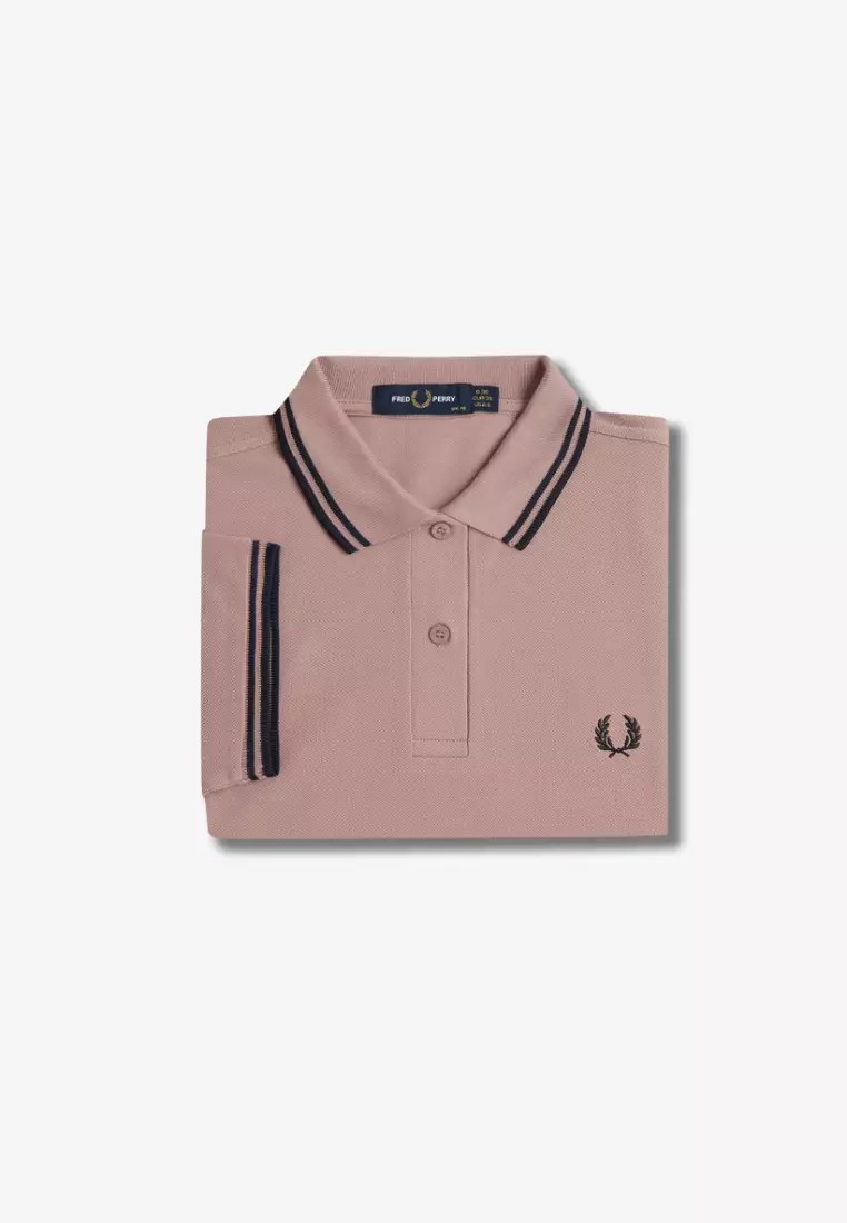 Fred Perry G3600 The Twin Tipped Fred Perry Shirt (Dark Pink / Navy / Navy)
