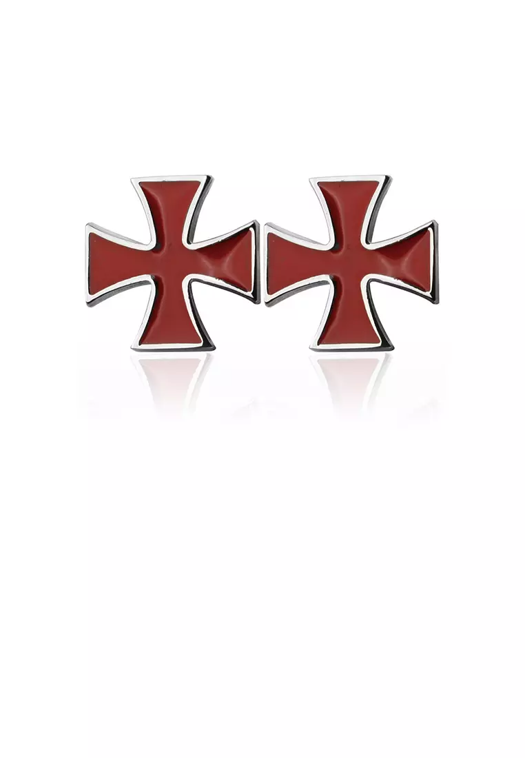 Red cross earrings sale