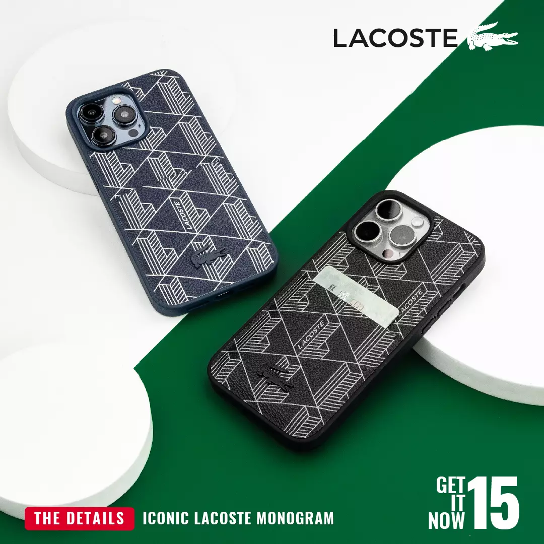 Jual Lacoste Case IPhone 15 Pro Max LACOSTE PU Card Blend Mono Navy Original 2023 ZALORA
