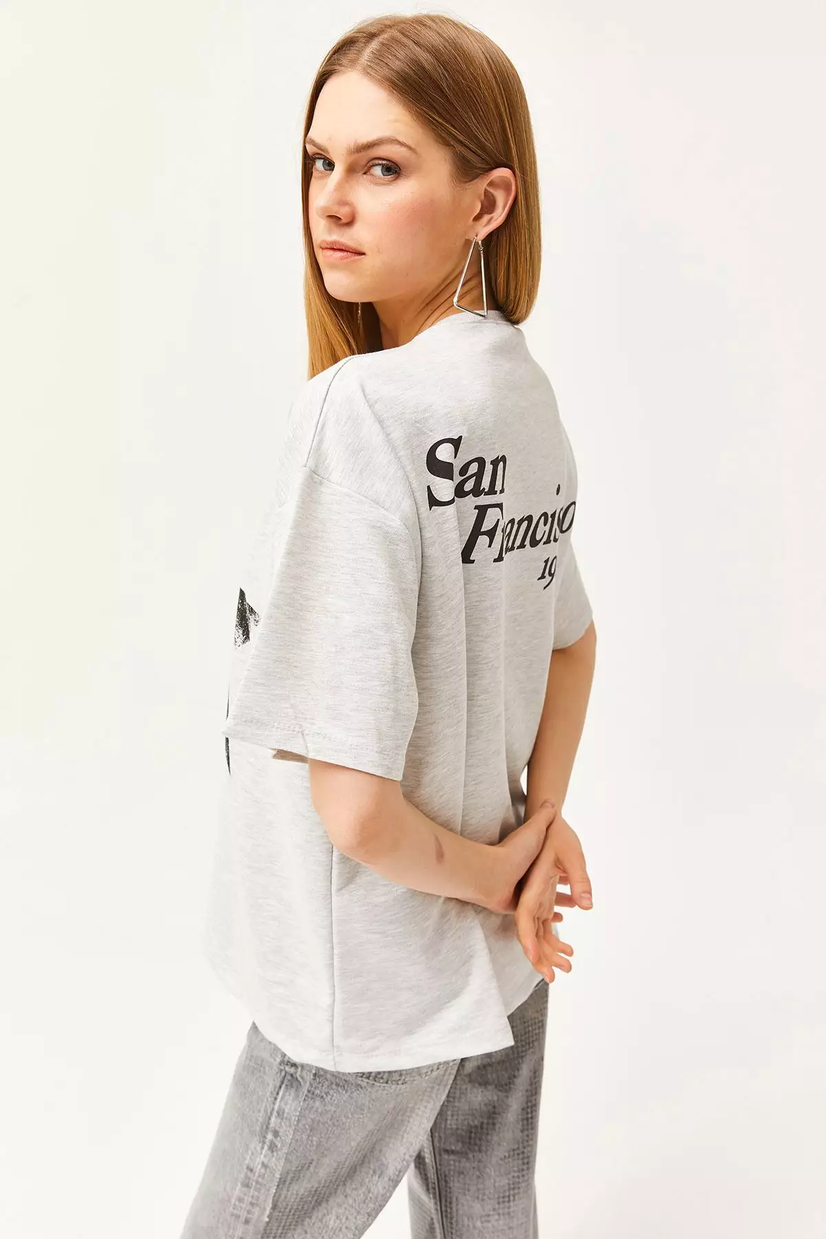 Symbol Front Back Printed 2 Thread Unisex Oversize T-Shirt