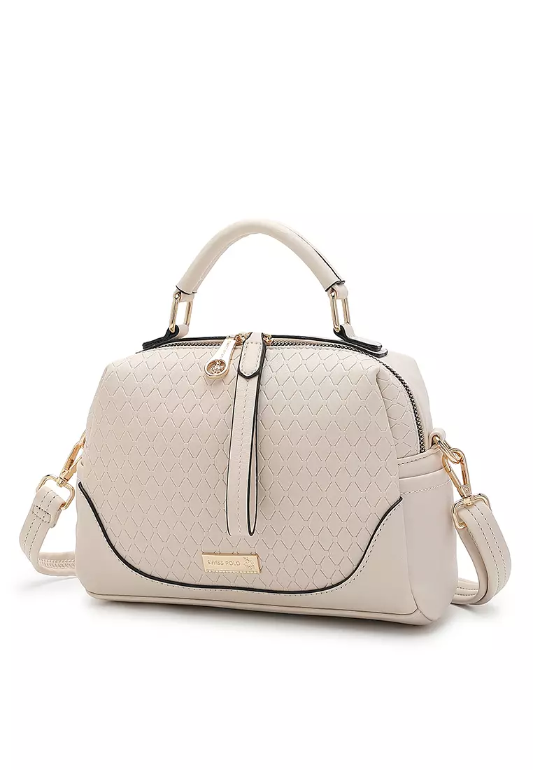 Women's Top Handle Bag / Sling Bag / Crossbody Bag - White