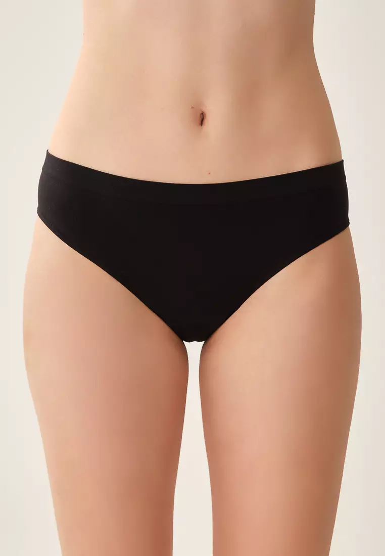 rygai Lady Panties Low Waist Seamless Close-fitting Women Underpants for  Daily Wear,Black 3XL