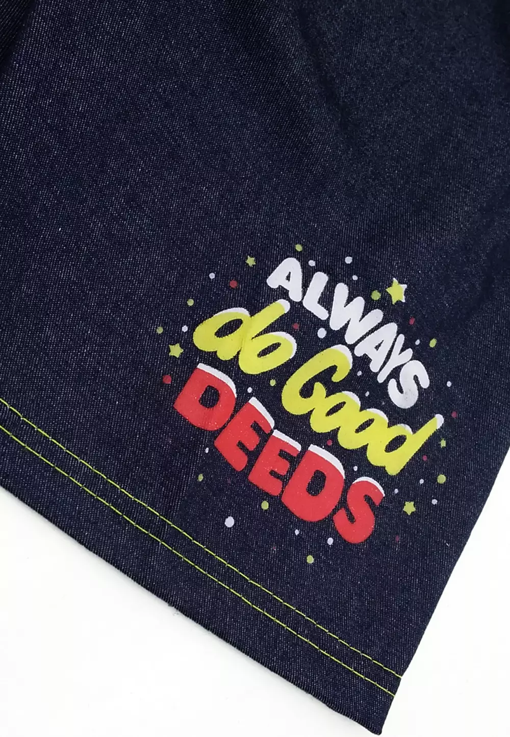 Wakakids Setelan Bayi Laki Laki Baju Lengan Pendek Anak Usia 12 Bulan Hingga 18 Bulan Set Celana Jeans Motif Always De Good 3039 Biru