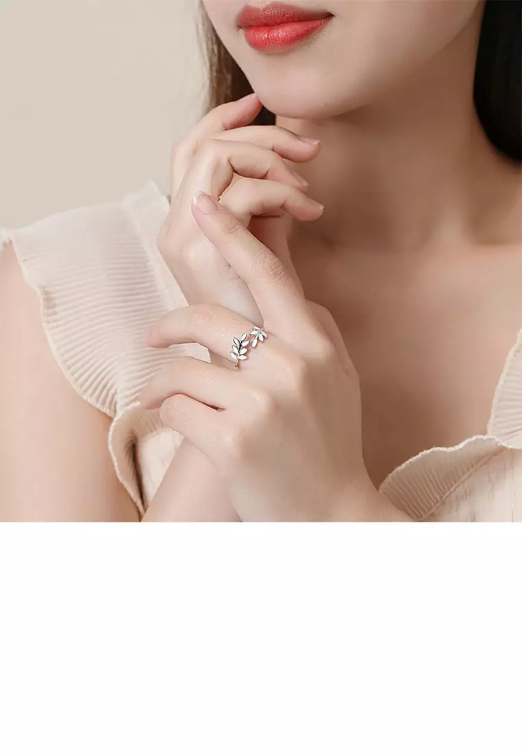 Buy Mooclife 925 Sterling Silver Simple Fashion Leaf Adjustable