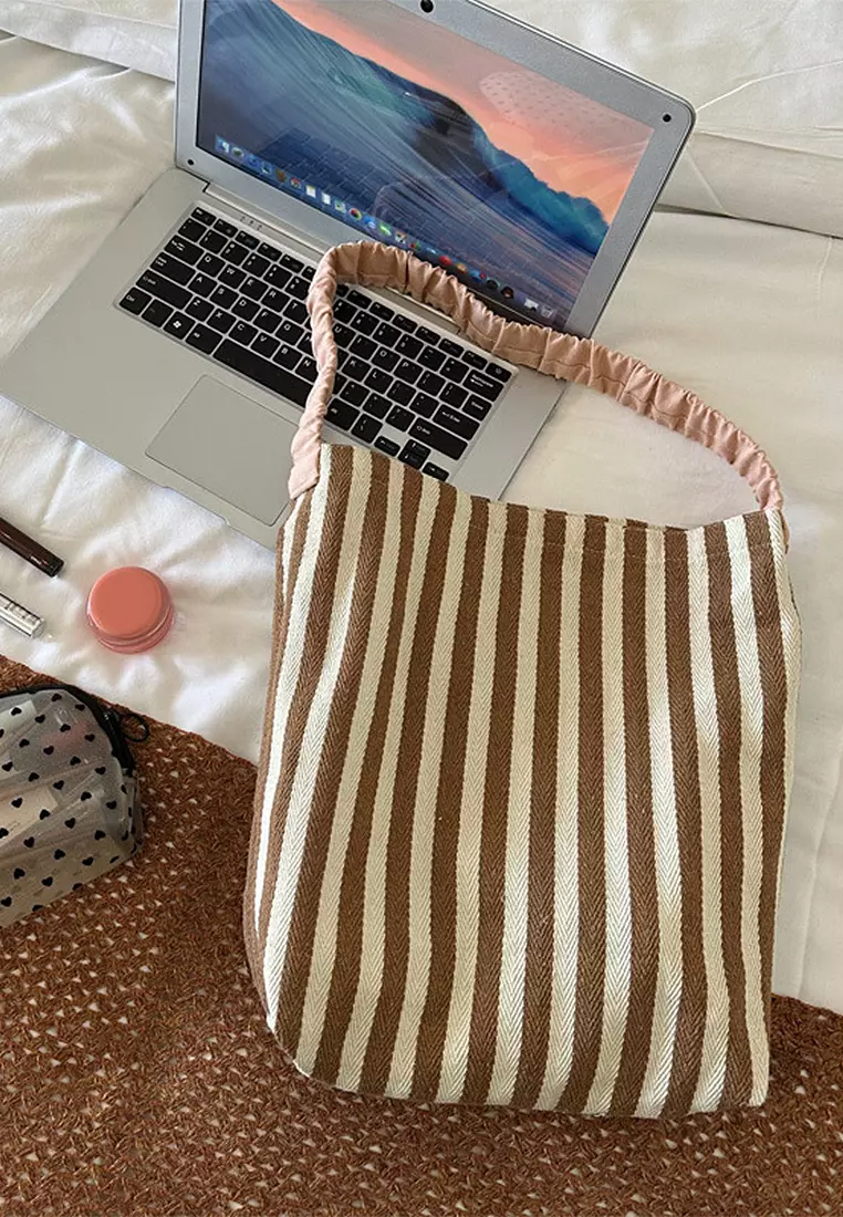 Buy Sunnydaysweety 2024 minimalist striped single shoulder Totes