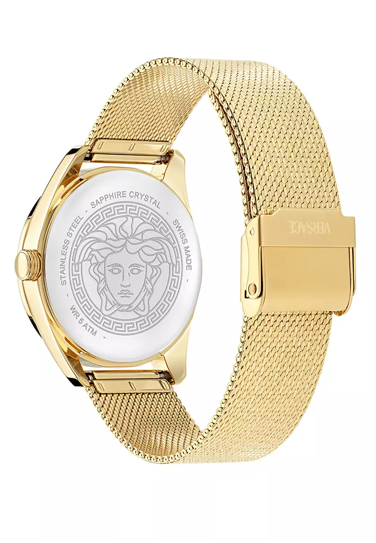Versace New V-Circle Gold Stainless Steel Analog Quartz Watch For Women VE8A00424