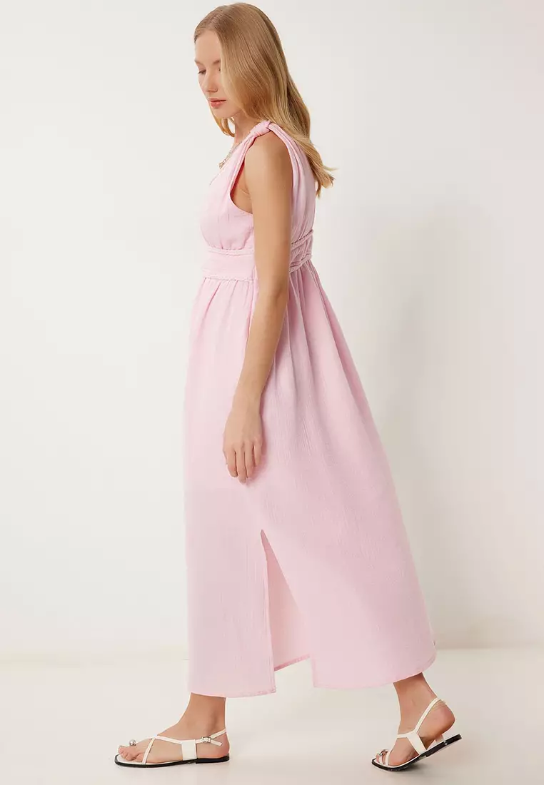 Knitted Striped Summer Linen Dress